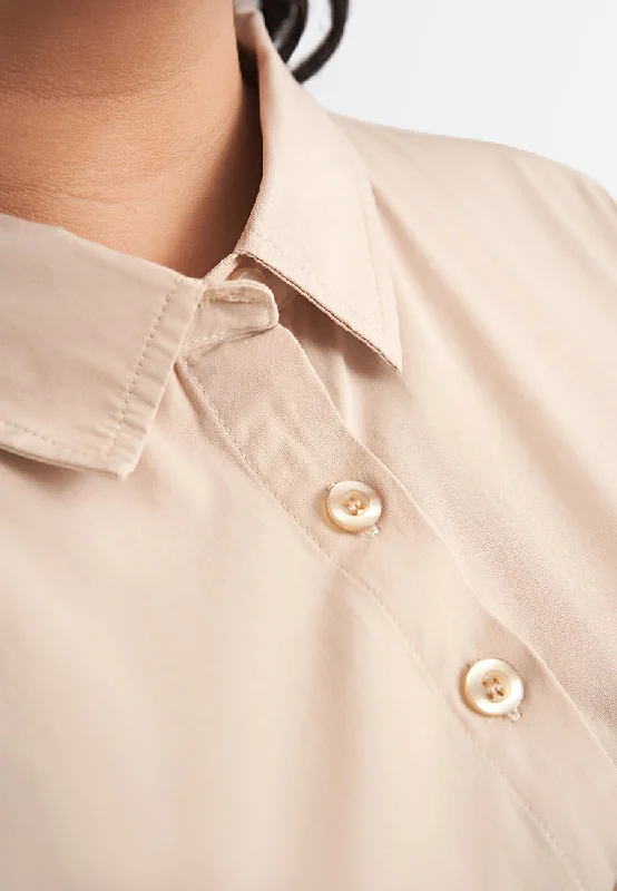 Felicia Formal Work Button Shirt - Khaki