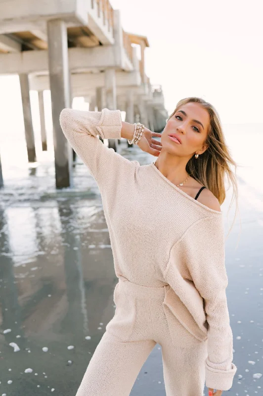 Cream Asymmetrical Hem Sweater - FINAL SALE