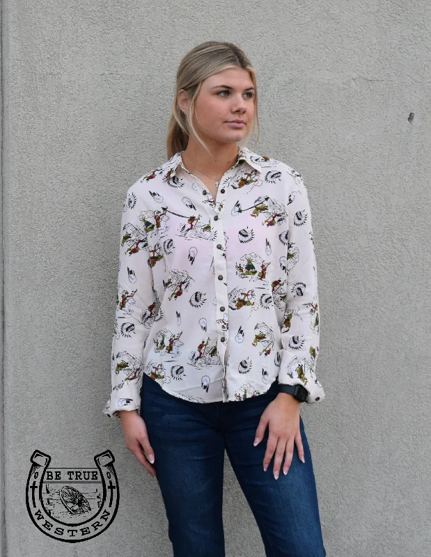 Cruel Women's Vintage Western Button-Down Shirt