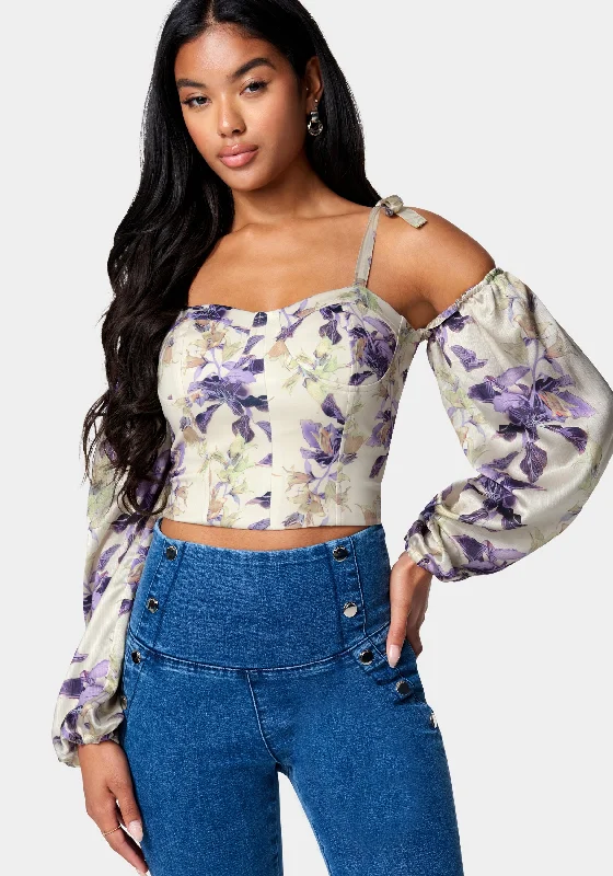 Detachable Sleeve Bustier Top