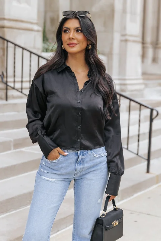 Elsie Black Button Down Shirt - FINAL SALE