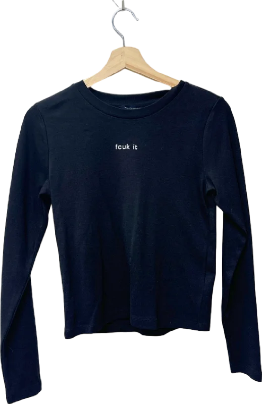 French Connection Black Long Sleeve T-Shirt UK L