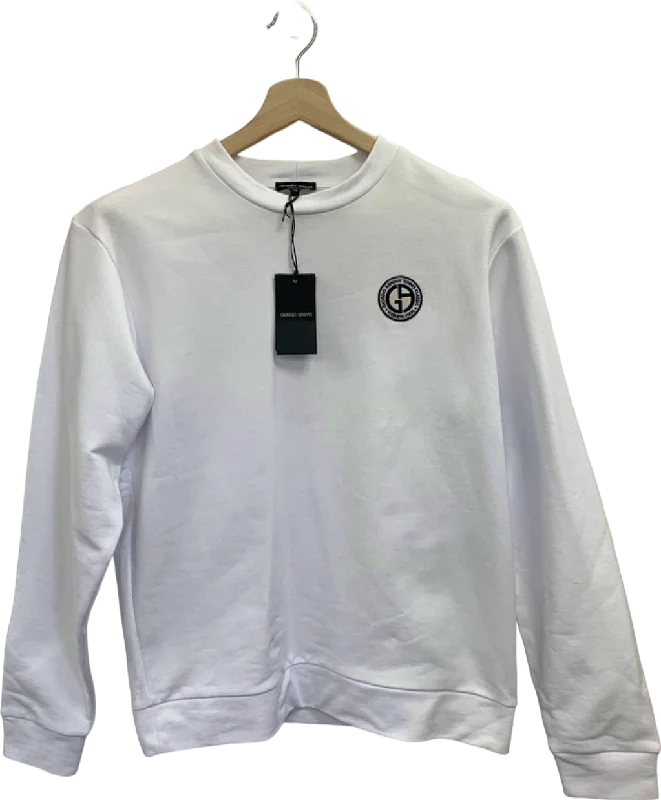 Giorgio Armani White Tennis Classic Sweatshirt UK XS