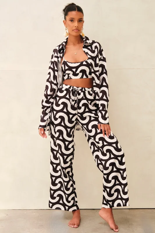 Hollie Geometric Shirt Black & White