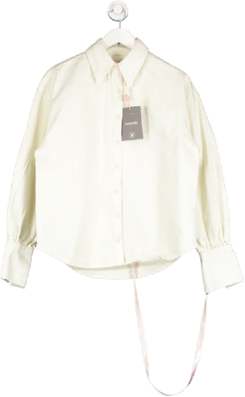 House of CB White Zuri Ivory Denim Shirt UK L