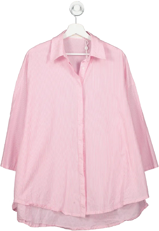 Johansen Pink Pinstripe Oversized Shirt UK S