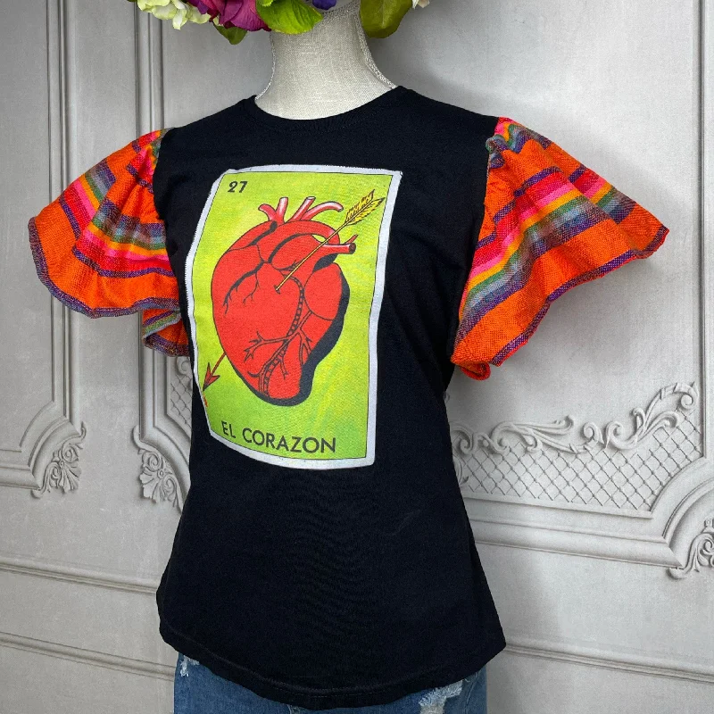 Loteria T-Shirt Cambaya Sleeve - EL CORAZON