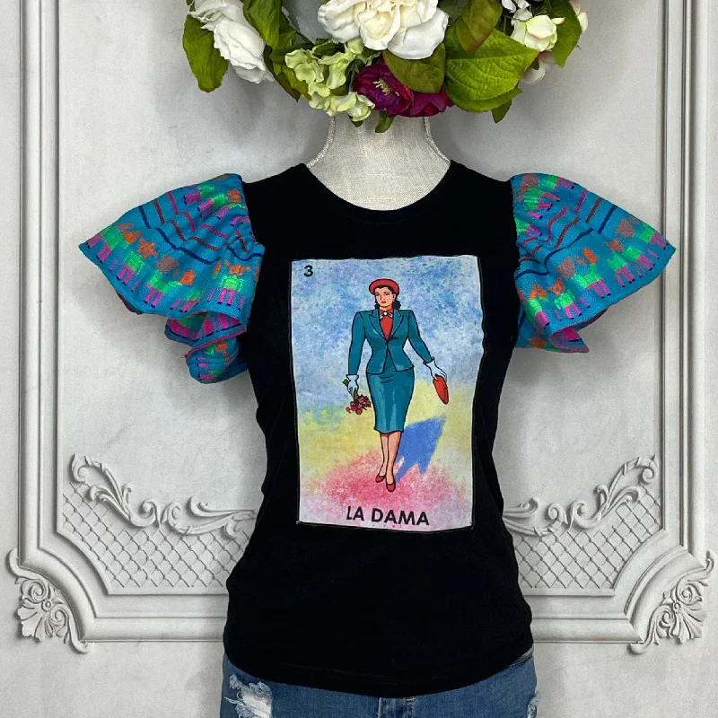 Loteria T-Shirt Cambaya Sleeve -  LA DAMA