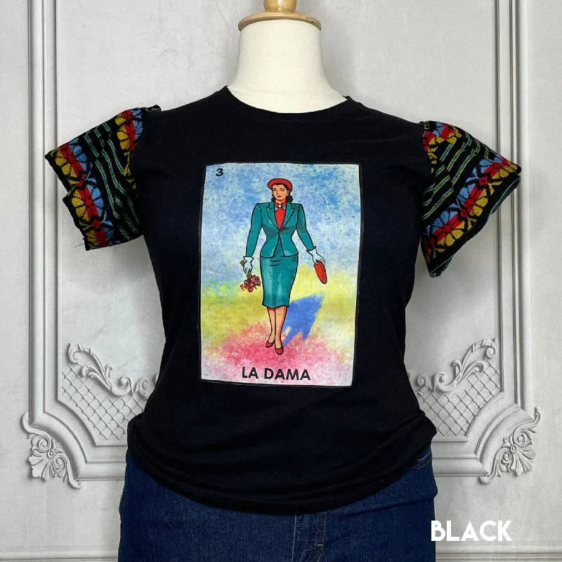 Loteria T-Shirt Cambaya Sleeve -  LA DAMA