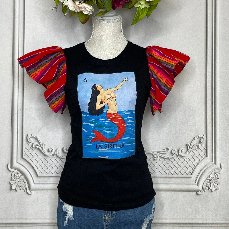 Loteria T-Shirt Cambaya Sleeve - LA SIRENA