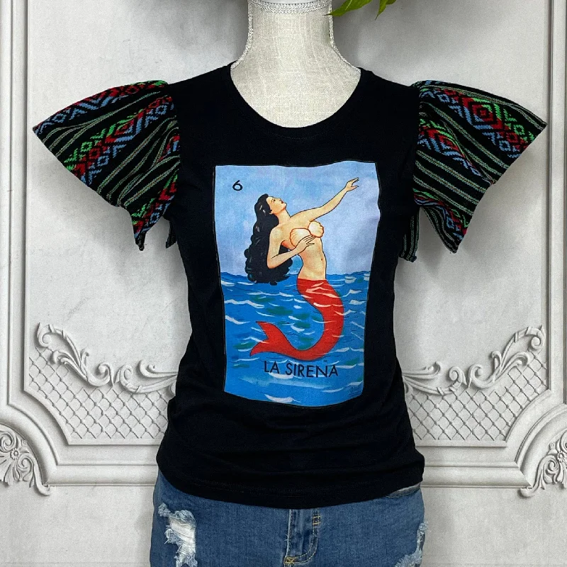 Loteria T-Shirt Cambaya Sleeve - LA SIRENA