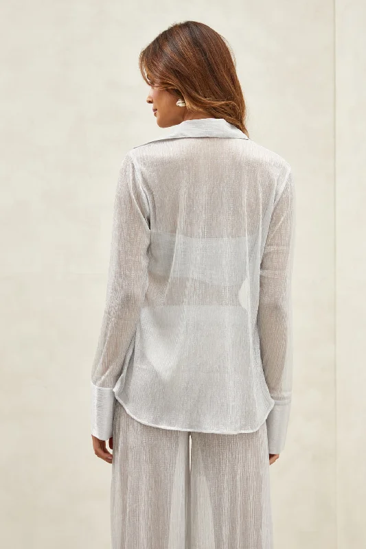 Lux Oversized Shirt Silver