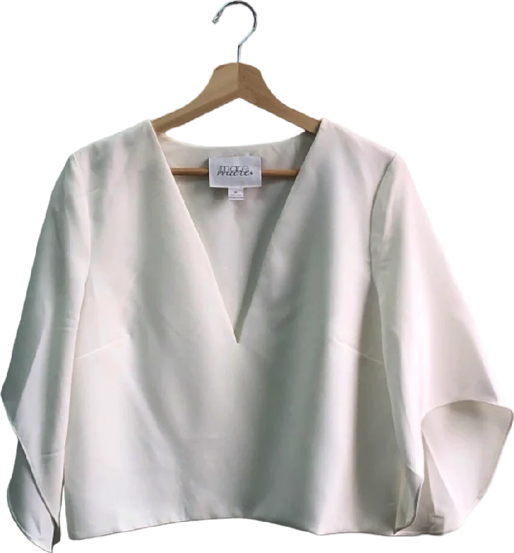 Anthropologie Mare Mare White V-Neck Blouse M