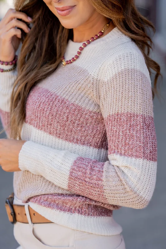 Marled Color Blocked Knit Sweater