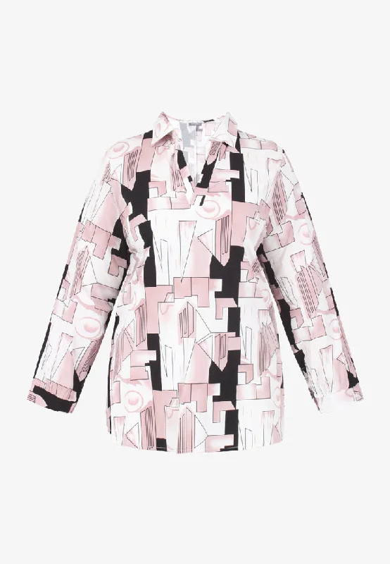 Sullivan Skipper Collar Printed Top - Pink