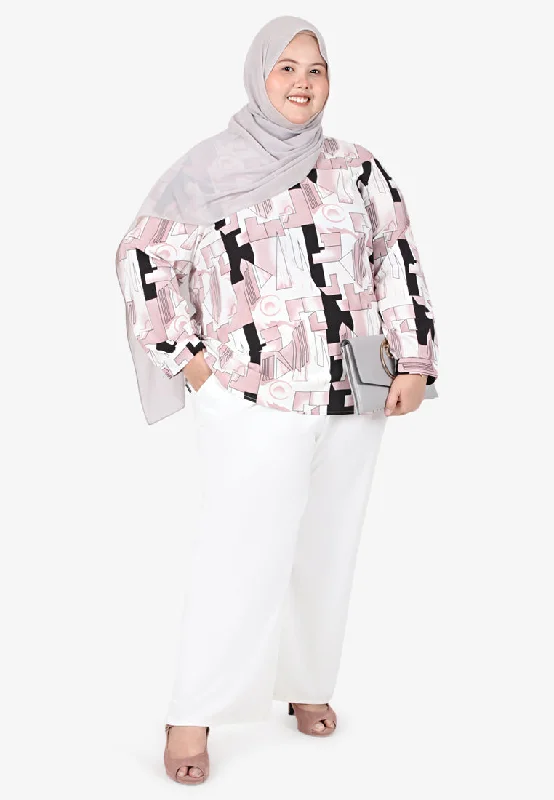 Sullivan Skipper Collar Printed Top - Pink