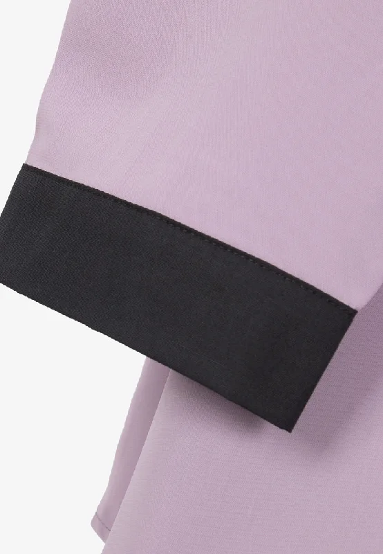 Becca Black Collar Short Sleeve Blouse - Lilac Purple