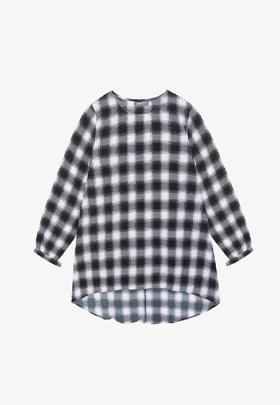 Crissie Demure Checkered Blouse - Black