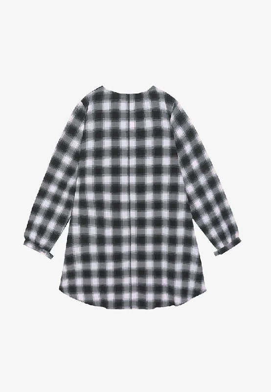 Crissie Demure Checkered Blouse - Black