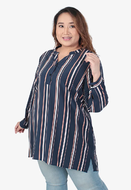 Shyanne Multi Stripes Blouse - Blue