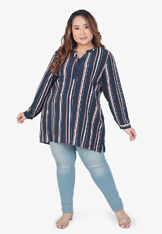 Shyanne Multi Stripes Blouse - Blue