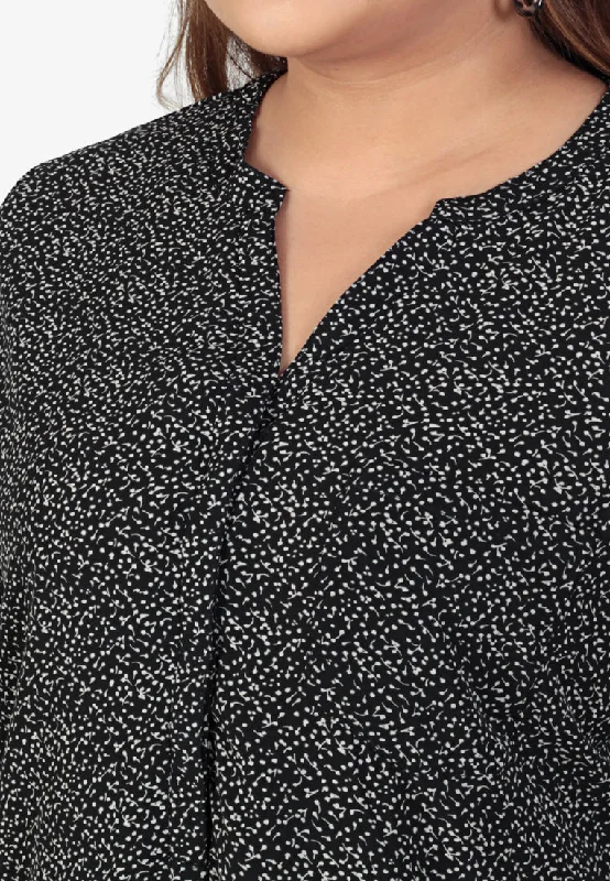 Madgie Mini Prints Blouse - Black