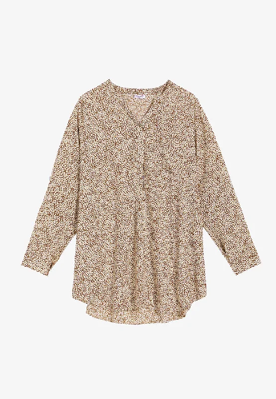 Madgie Mini Prints Blouse - Brown