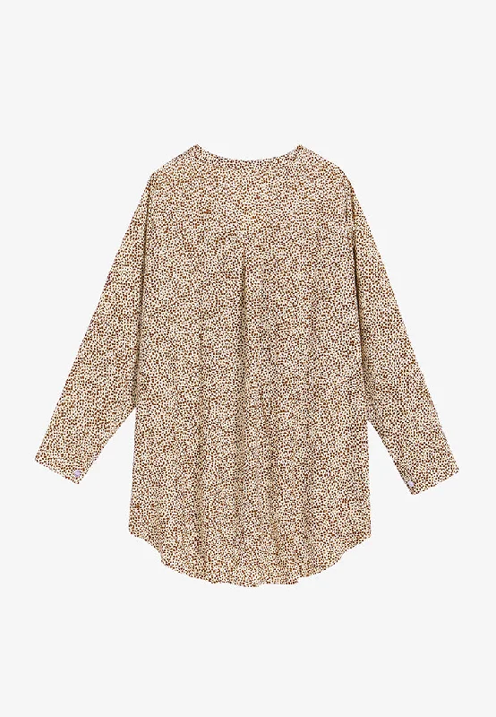 Madgie Mini Prints Blouse - Brown