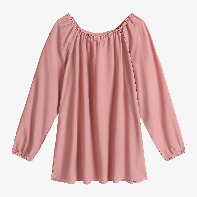 Judy Gathered Neckline Blouse - Soft Pink