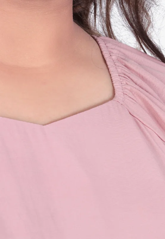 Judy Gathered Neckline Blouse - Soft Pink