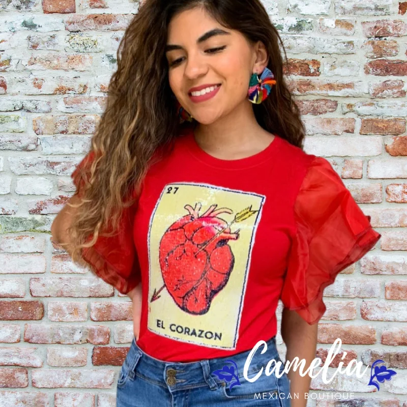 Mexican Loteria Sequence Shirt EL CORAZON