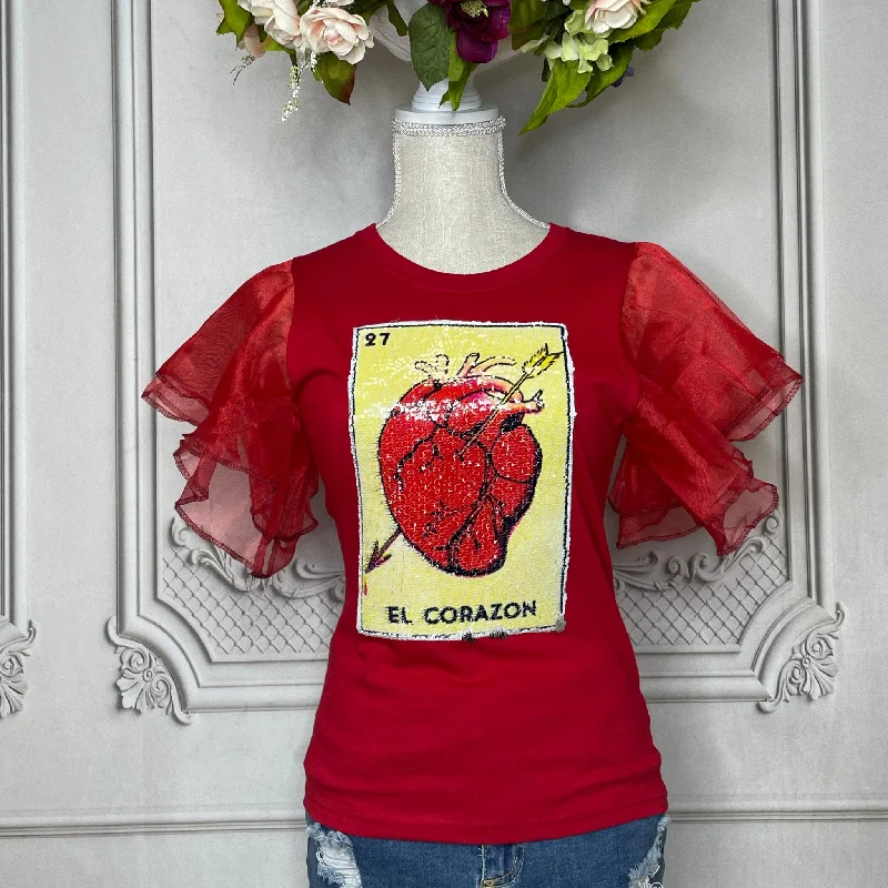 Mexican Loteria Sequence Shirt EL CORAZON