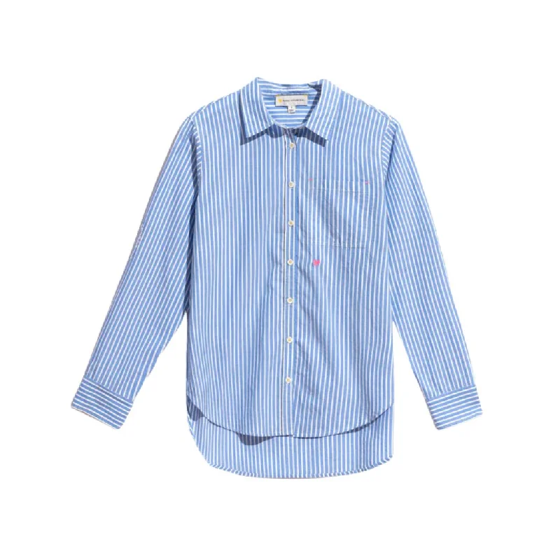 Mia Stripe Shirt (Blue + White)