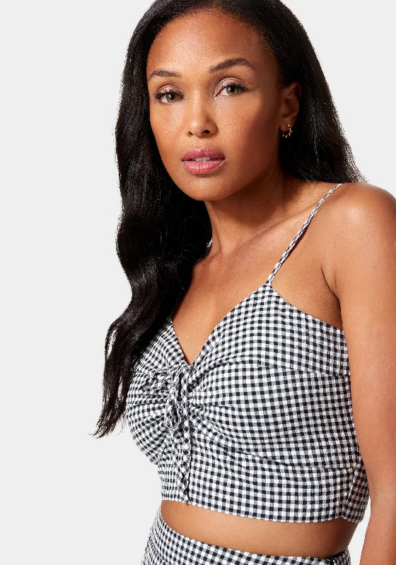 Mini Gingham Ruched Front Cami