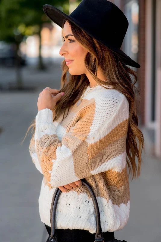 Mixed Knitted Stripes Sweater