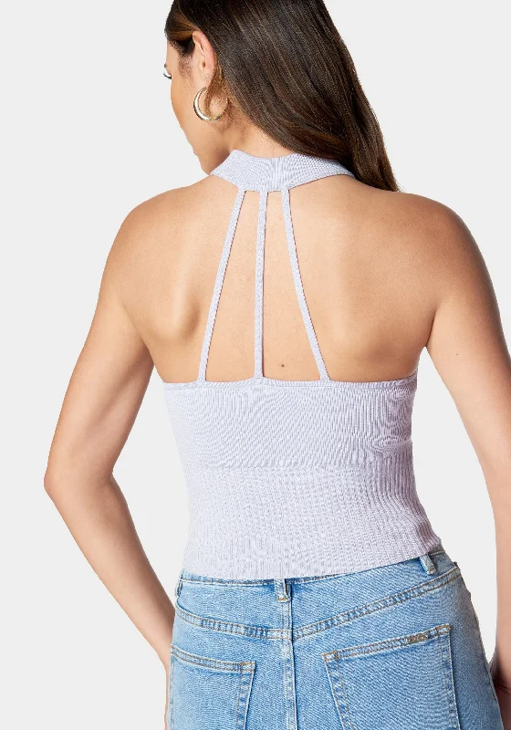 Mock Neck Halter Sweater