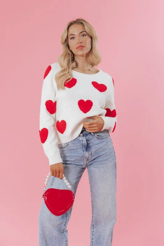 My Sweet Heart Boat Neck Sweater - Ivory - FINAL SALE