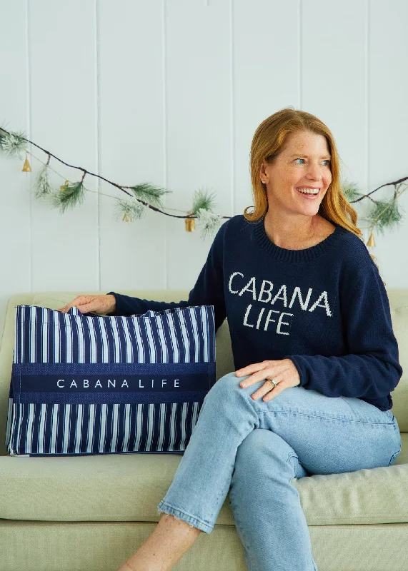 Navy Cabana Life Crewneck Sweater