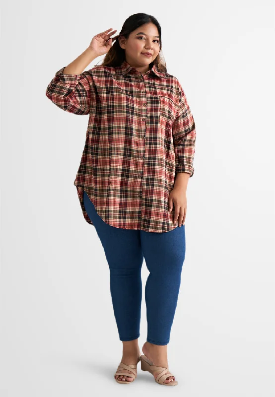 Arabella Long Sleeve Checkered Button Shirt