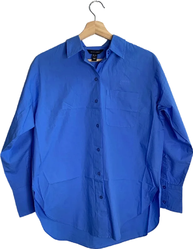 New Look Blue K Percy Poplin Shirt UK 6