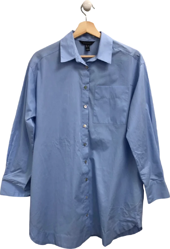 New Look Light Blue Poplin Oversized Shirt UK 6