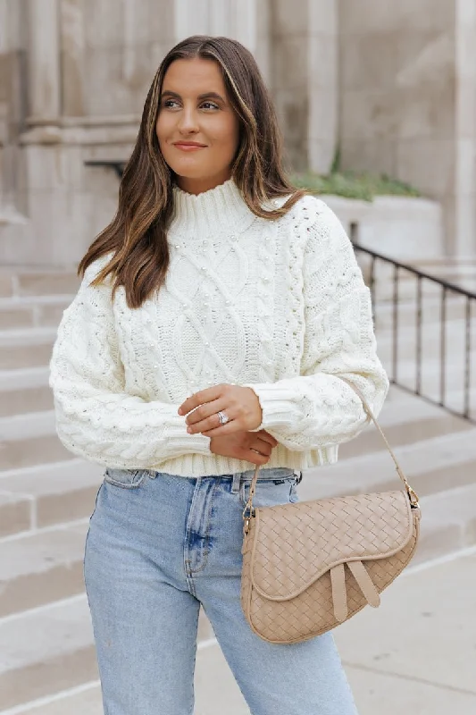 Pearly Cream Cable Knit Sweater - FINAL SALE