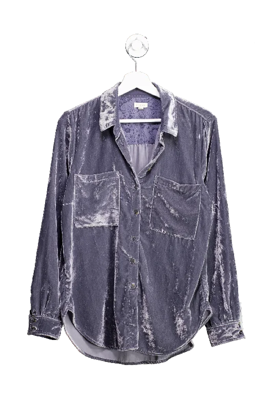 Anthropologie Pilcro Grey The Hadley Relaxed Buttondown Shirt UK S