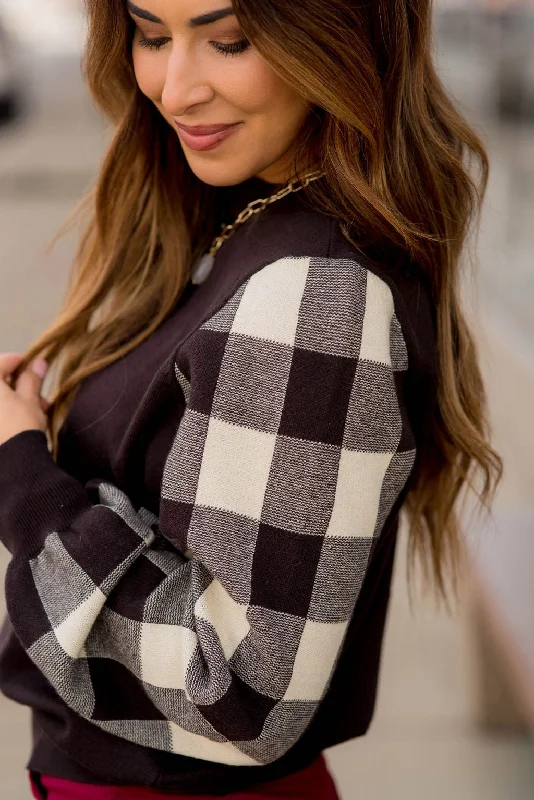 Plaid Relaxed Sleeve Sweater