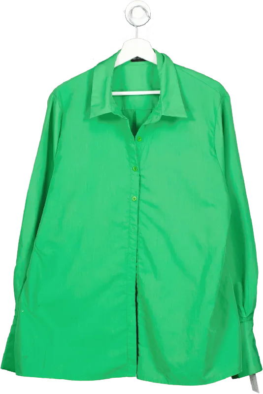 PrettyLittleThing Green Oversized Cuff Shirt UK 8