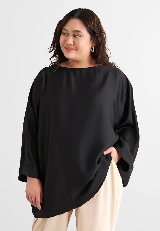 Safire Satin Loose Fit Kaftan Blouse