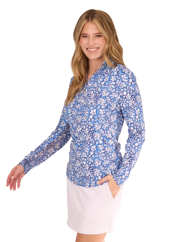 Seaside Floral 1/4 Zip Sport Top