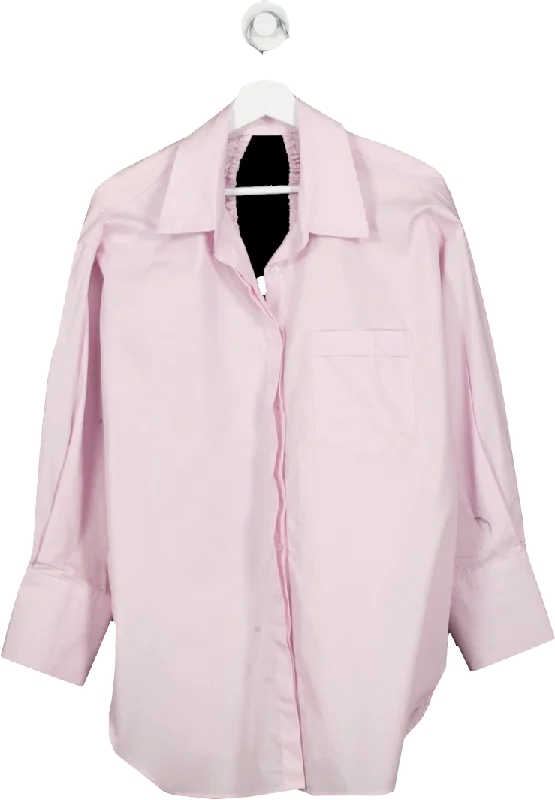 SHEIN Pink Oversized Shirt With Cut Out Back UK S