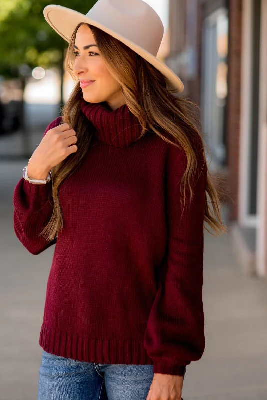 Side Slit Knit Cowl Neck Sweater