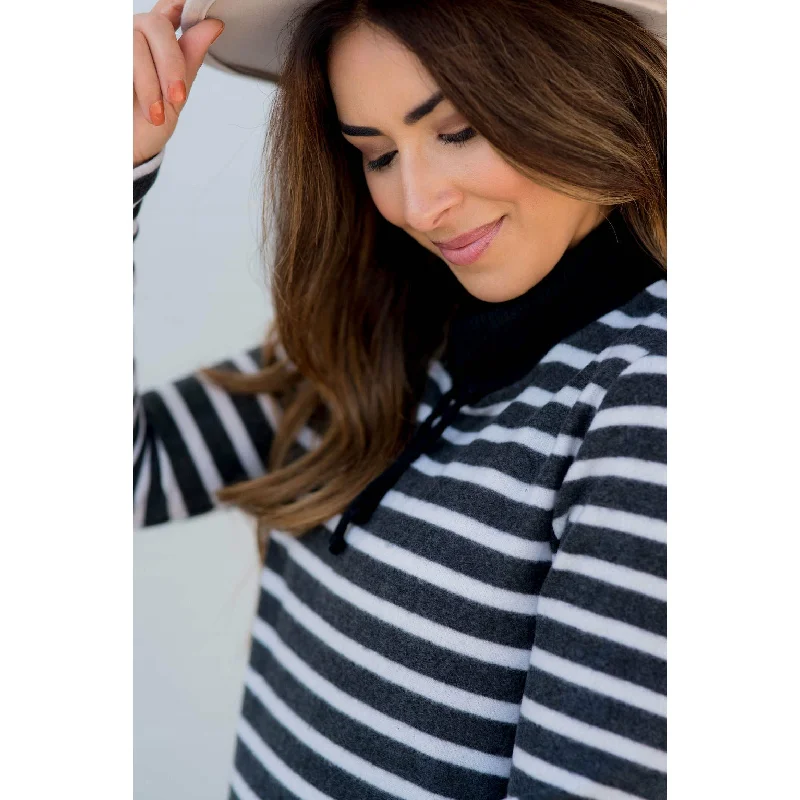 So Soft Striped Solid Trim Sweatshirt